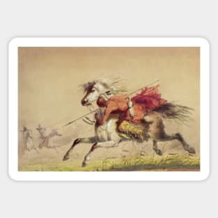 Blue Water Creek Battle by Alfred Jacob Miller Sticker